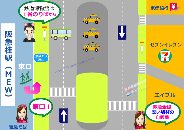 阪急桂駅のバスのりばマップ